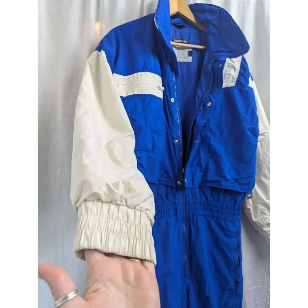 White Stag Thinsulate Men's Small vintage ski suit, blue and white, winter ski